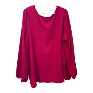 LulaRoe Vivian Button Back Long Sleeve Blouse in Pink SZ XL like NWOT